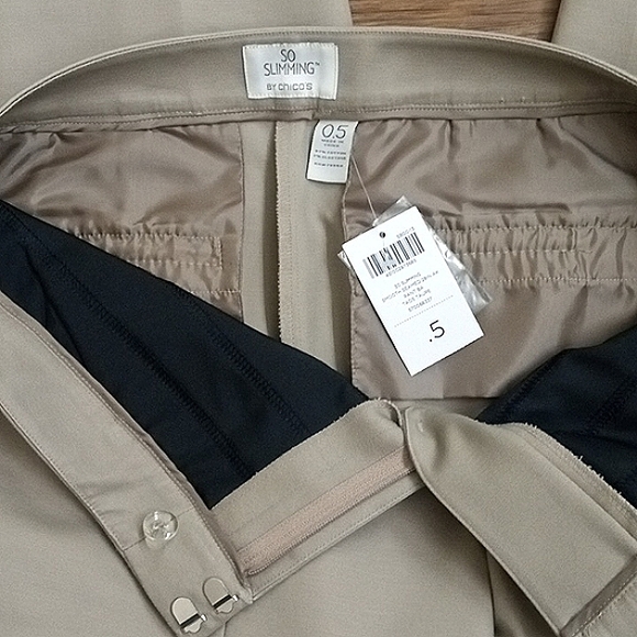 Chico's So Slimming Ankle Pants Taupe Smooth Seam Front 0.5 - Picture 4 of 8